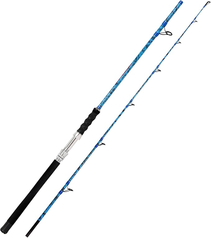 Fiblink 2-Piece Boat Conventional Fishing Rod Portable Spinning/Casting Rod Carbon Fishing Pole