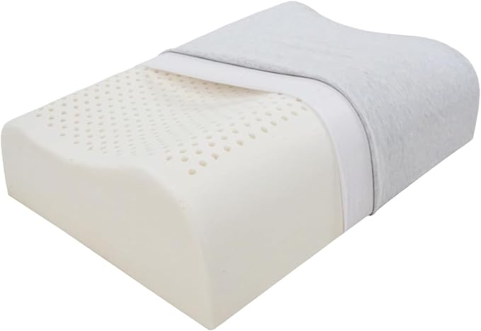 High-Profile Nature Latex Foam Pillow,Slightly Soft for Cervical Support，Thick Cervical Neck Contour Pillow for Stomach/Side/Back Sleepers，for Wide Shouldered People (23.6"×15.7"×4.5"/5.3")
