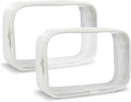 Moyad TSA Approved Clear Toiletry Bag, 2 Pack Quart Size 3-1-1 Liquids Pouch for Travel, Transparent Makeup & Cosmetic Organizer for Women Men, Beige