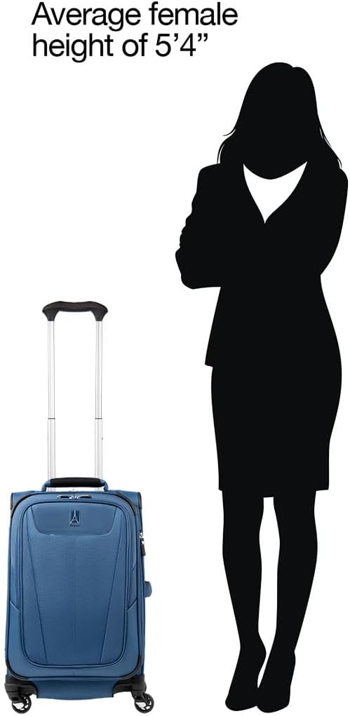 Travelpro Maxlite 5 Softside Expandable Carry-On Luggage with Spinner Wheels, Lightweight, 21-Inch —Ensign Blue