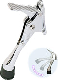 One Touch Kickdown Door Stopper, Door Holder, Heavy Duty Door Stops, Bottom of Door, Height-Adjustable Rubber Tips by HASHI (Chrome 4 inch x 1pack)