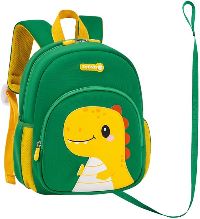 Padgene Toddler Harness Backpacks Safety Leash Kids Anti Lost Kindergarten Preschool Backpack Neoprene Lightweight Animal Schoolbag 3D Cartoon Dinasour Mini Travel Bag for Boys Girls