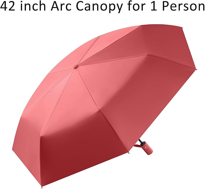 BAODINI Small UV Protection Travel Umbrella Compact for Rain and Sun UPF 50+ 41 inch Portable Umbrella for Women and Men