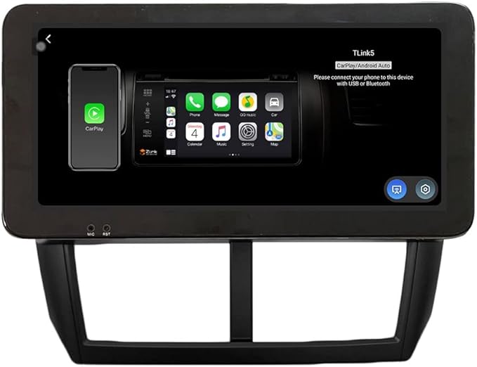 Kunfine CarPlay Android Auto Navigation Stereo GPS Radio Reverse Camera Display 10.33" QLED Touchscreen Headunit Tablet Pad Media Player for Subaru Forester 2007-2013, if Applicable Quad Core 1G+32G