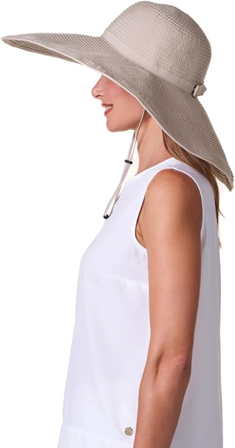 Women's Wide Brim Poolside Hat - UPF 50 Sun Protection - Elegant and Packable - Shelby (One Size)