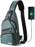 AMJ Crossbody Sling Bag Men Women, Casual Shoulder Backpack, Chest Daypack Satchel for Hiking Travel