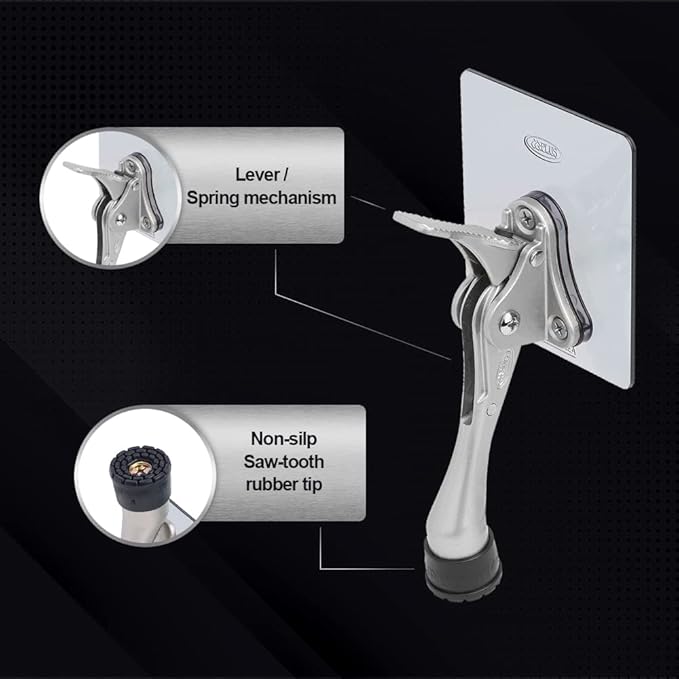 One-Touch Doorstop Adhesive Bracket (White, 4inch x 2pack)