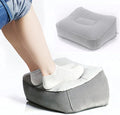Inflatable Travel Foot Rest Pillow, Head Pad, Soft Flocking Pillow, Flights Relax Cushion Ottomans Leg Up with Air Pump for Office, Home Relax, Camping and Travel Use (Gray) 1PCS