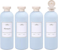 ASEVAT 13.5oz 4pack Refillable Travel Shampoo and Conditioner Bottles, Travel Size containers, Travel Bottle for toiletries, Squeeze Bottles with Flip Cap, Empty Plastic Leak Proof Travel Bottles