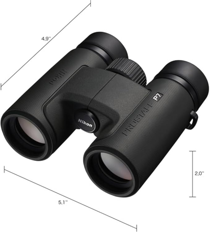 Nikon PROSTAFF P7 8x30 Binoculars Bundled with Harness Strap + Deluxe Cleaning Kit + Smartphone to Binocular Adapter + Microfiber Cleaning Cloth (5 Items)