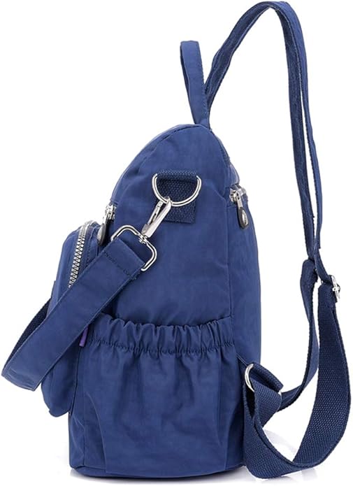 MINTEGRA Women Shoulder Backpack Multi-Pocket Nylon Purse Large Capacity Waterproof Casual Daypack