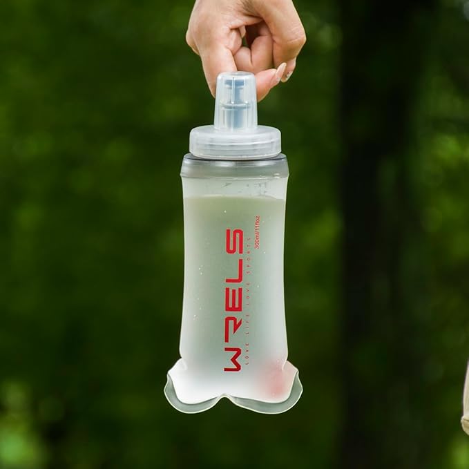 Soft Flasks Soft Running Water Flask Collapsible Soft Water Bottles Small BPA-Free for Sports Hiking Hydration Pack 500 ml/17oz，300 ml/10oz（2pack-300ml,red）