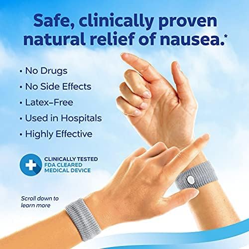 Sea-Band Anti-Nausea Acupressure Wristband for Motion & Morning Sickness, Pack of 2 Sets