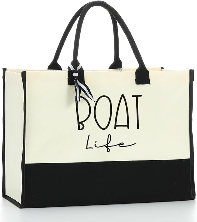Lake Life Tote Bag for Women Waterproof Personalized Beach Bag Canvas Bag Funny Lake Girls Bag Trip Gifts