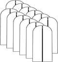 Garment Bags for Hanging Clothes 12 PCS Transparent Waterproof Dustproof Storage for Wardrobe Storage Suit Covers for Closet Cloth Cover Washable Clear Reuse Full Zipper for Suits Gowns 24''x40''