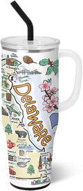 Swig Life 40oz Mega Mug, 40oz Tumbler with Handle and Straw, Extra Large Insulated Tumblers, Cup Holder Friendly Travel Mug (Delaware)