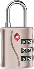 ZHEGE TSA Approved Locks, Luggage Locks, 3 Dial TSA Lock for Suitcases, Backpack, Baggage (Rose Gold)