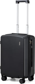 Hanke 20 Inch Hard Shell Suitcases with Spinner Wheels, Lightweight Carry On Luggage 22x14x9 Airline Approved Built-in TSA Lock, Durable Suitcase Rolling Luggage Carry-On Bag(Jet Black)