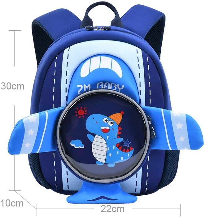 Padgene Toddler Harness Backpacks Safety Leash Kids Anti Lost Kindergarten Preschool Backpack Neoprene Lightweight Animal Schoolbag 3D Cartoon Dinasour Mini Travel Bag for Boys Girls