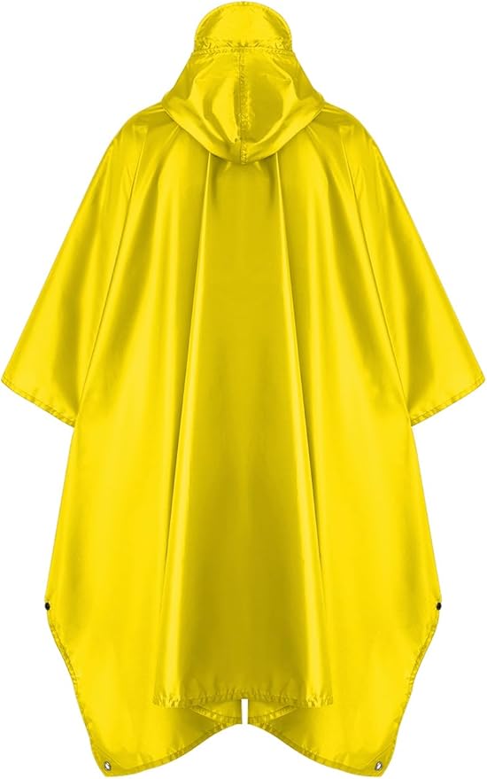 salamra Hooded Rain Poncho Waterproof Raincoat Jacket for Men/Women/Adults with Pocket