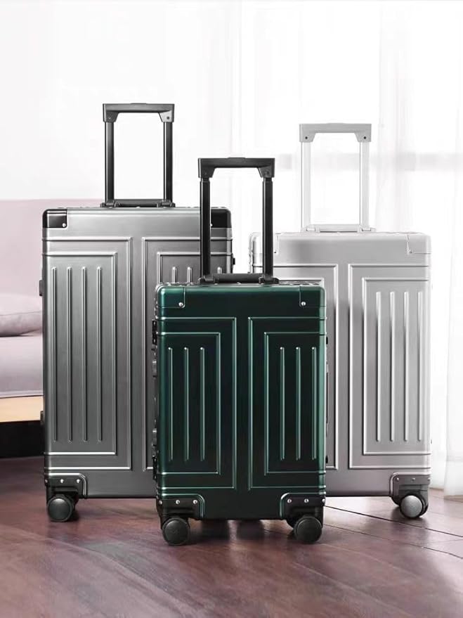 All Aluminum Carry On Luggage，Cut from Whole Aluminum Sheet，22x14x9 Airline Approved ，（3rd Generation，Premium Metal zipperless suitcase ） (grey, 26inch)