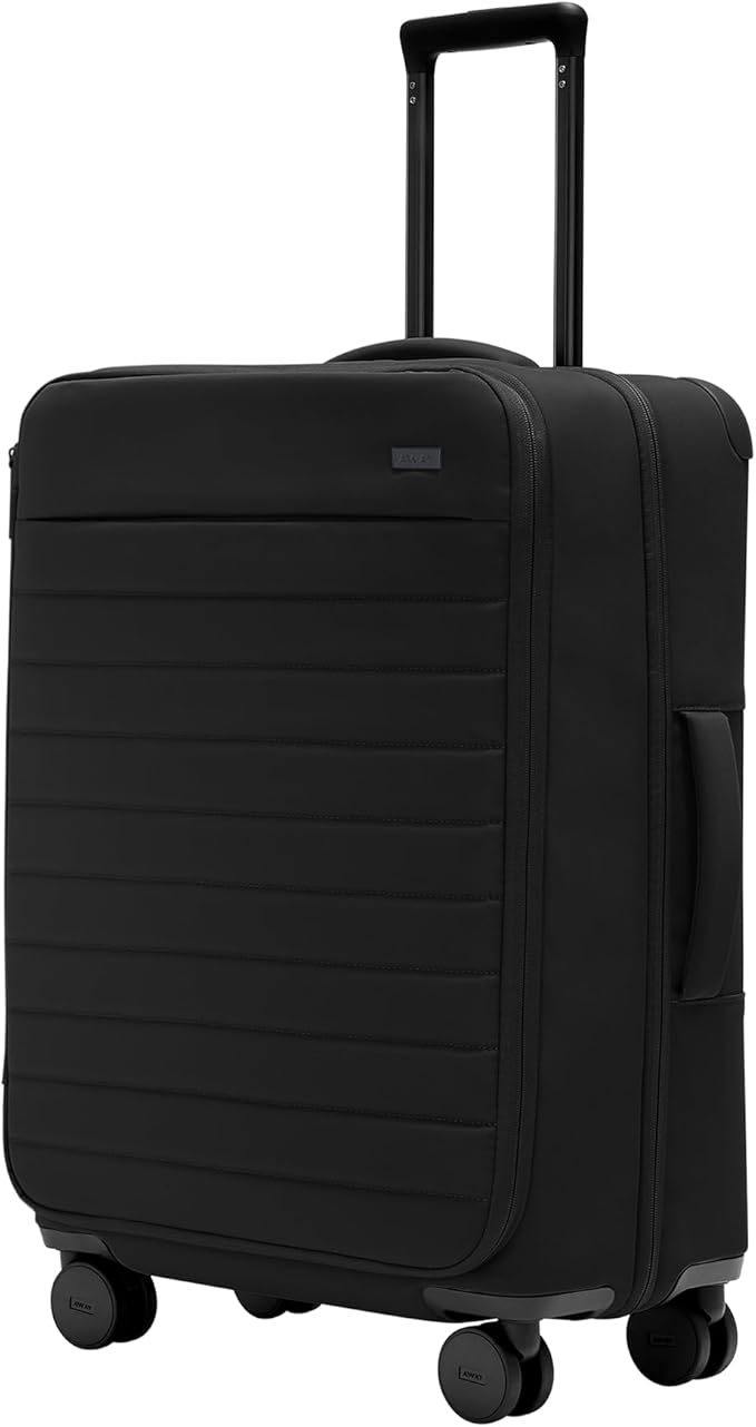 Away Softside Medium Checked Suitcase, 26 Inch Lightweight, Expandable Luggage For Men & Women, Durable Nylon Exterior, TSA Approved Lock, Idea1 For Trips 1-2 Weeks, Jet Black
