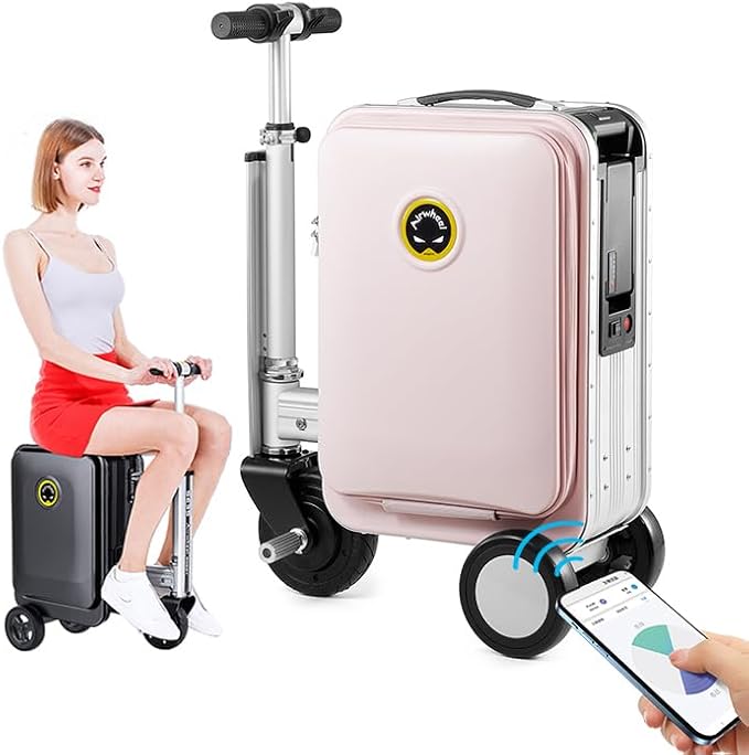 Airwheel SE3S Smart Rideable Suitcase Electric Luggage Scooter For Travel (pink)