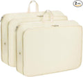 Extra Large Compression Packing Cubes for Travel Essentials, 2 Pack Expandable Travel Cubes for Packing Bags Suitcase Organizer, Beige