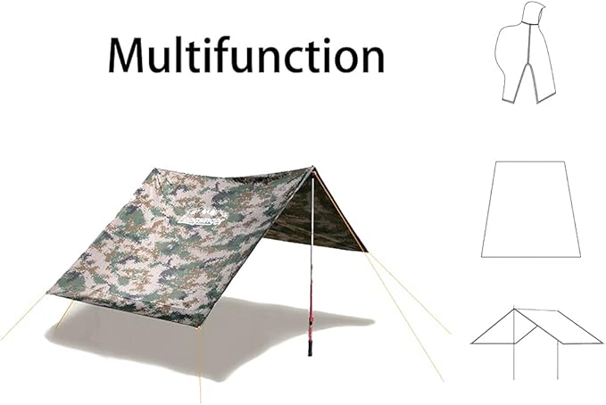 longsinger Rain Poncho for Adult, Waterproof Rain Poncho with Hood and Sleeve, Ideal for Hiking, Hunting, Camping