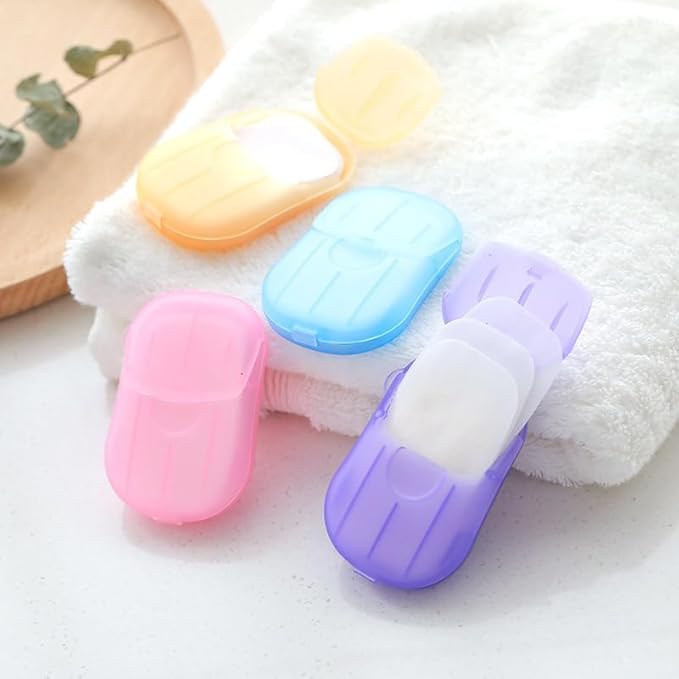 5 Boxes Disposable Soap Paper Sheets,100 Sheets,Mini Color Soap Paper for School Indoor, Outdoor,Travel,Camping Hiking,Paper Soap,Travel Soap,Foot and Hand Care,Travel Hand Soap