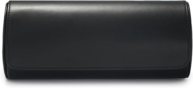 Oirlv Premium Leather Watch Roll Travel Case 3-Slot Watch Box for Men and Women Storage & Organizer Display, Anniversary Birthday（Black）