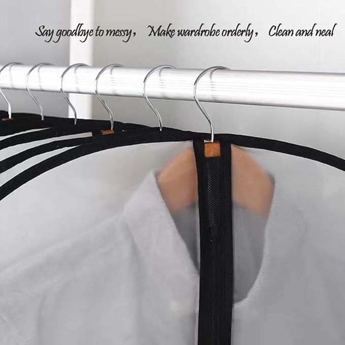 Garment Bags for Hanging Clothes 12 PCS Transparent Dress Bag for Traveling Garment Bag for Dresses Long Clothes Storage Bags with Full Zipper for Long Dress Costumes Gowns Coats 24''x54''