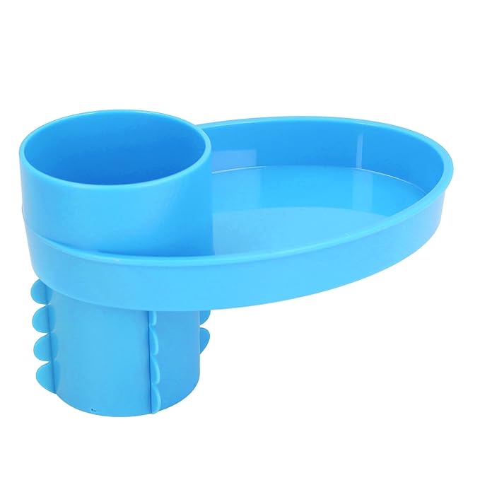 Snack Tray for Kids Car Seat with Secure and Sturdy Design, Versatile Usage, Compact and Portable Design, Easily Attachable, Cup Holder (Blue)