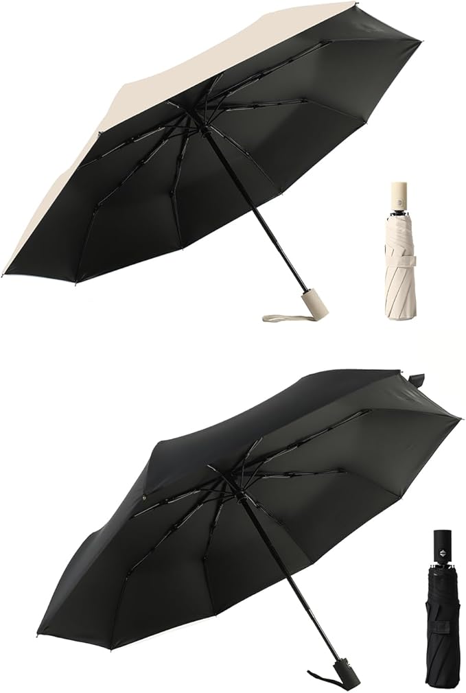 BAODINI Small UV Protection Travel Umbrella Compact for Rain and Sun UPF 50+ 41 inch Portable Umbrella for Women and Men