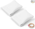 2 Pack PU Leather Slim Engagement Wedding Ring Pouch Leather Jewelry Pouch Christmas,Wedding Party Favor Gift Bag(White)