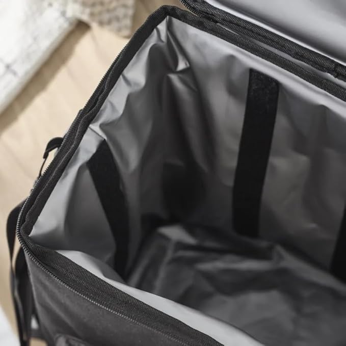 Wine Enthusiast 6 Bottle Insulated Wine Bag with Rolling Cart - Waterproof Oxford Cloth Wine Travel Tote with Shoulder Strap, USB Port, Pockets - Folding Trolley for Wine Transport - Fridge Bag