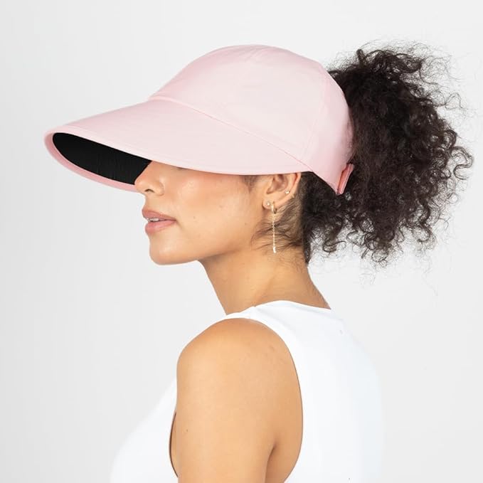 Ponyflo Sunblocker Wide Brim Hat - Oprah Awards Best Sun Hat - UV 50 Protection - Ponytail Sunhat for Women