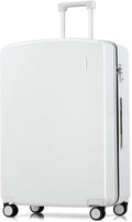 Hanke 28 Inch Luggage with Spinner Wheels Lightweight PC Hard Shell Suitcases, Large Checked Luggage with TSA Lock, Hardside Checked-Large 28" Rolling Suitcases for Travel(Smoke White)