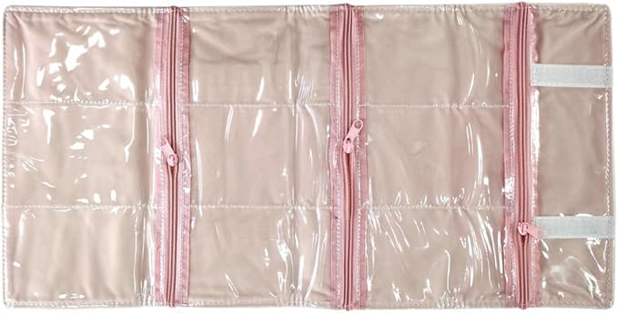 Travel Jewelry Roll Bag Portable Organizer Pouch With Grids&PVC Cover Storage Bags for Necklace, Bracelet, Bracelet,Ring, Badge, Pendant