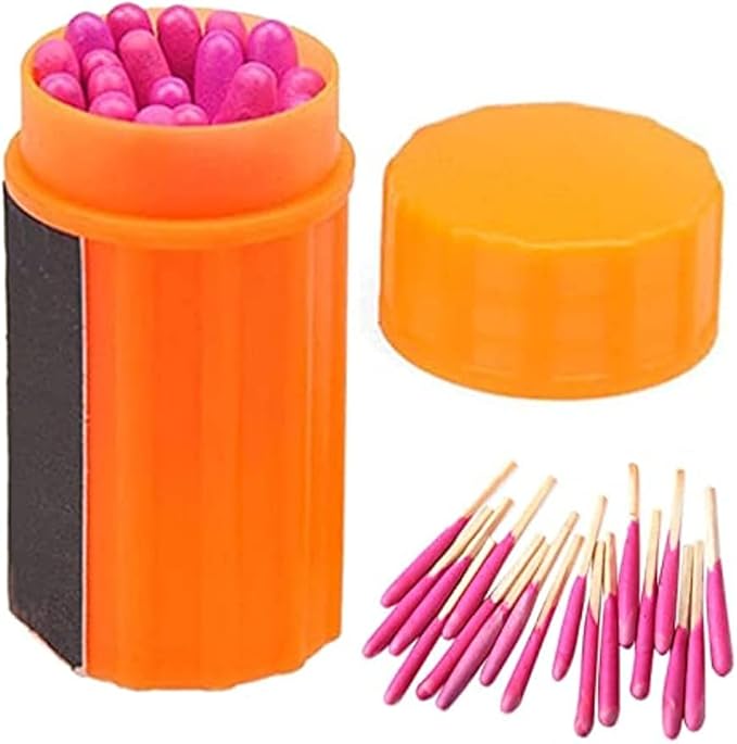 Waterproof Matches Survival Kit, Stormproof Matches with Case, 20pcs Fire Starter, Emergencys Fire Starter Matches for Hiking Camping Outdoor Survival (100pcs), 5Pcs