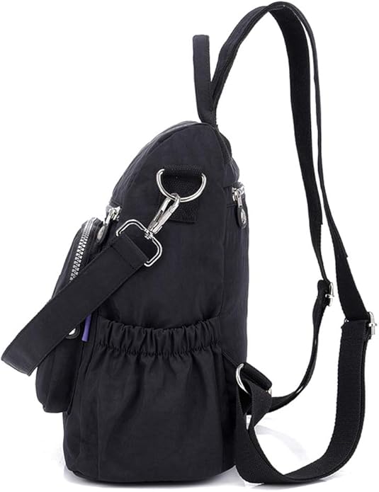 MINTEGRA Women Shoulder Backpack Multi-Pocket Nylon Purse Large Capacity Waterproof Casual Daypack