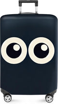 ANNA QUEEN Navy Blue Cartoon Eyes Luggage Cover, Funny Suitcase Protector for 20-22 Inch Luggage, Stretchable & Washable Travel Cover, Cute, Durable & Easy to Spot
