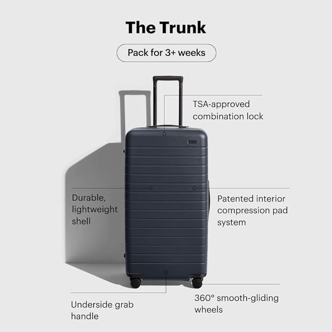 Away Large Trunk Luggage, 31 Inch Hardside Suitcase with Spinner Wheels, Lightweight & Durable, TSA Lock, Ideal for Long Trips, Sea Green