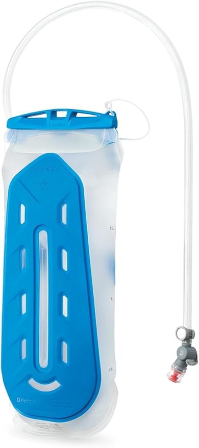 Osprey Hydraulics 3L Backpack Water Reservoir with Bite Valve - BPA-Free, Leakproof Hydration Bladder with QuickConnect and Slide-Seal - Compatible with Most Hiking and Biking Packs, Clear
