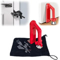 Portable Alarm Door Stopper for Additional Safety in Hotel,Apartment and Bedroom,Removable Bottom Door Jammer Device,Anti Theft Extra Security Lock Kit for Travel. (Normal Stopper&Lock)