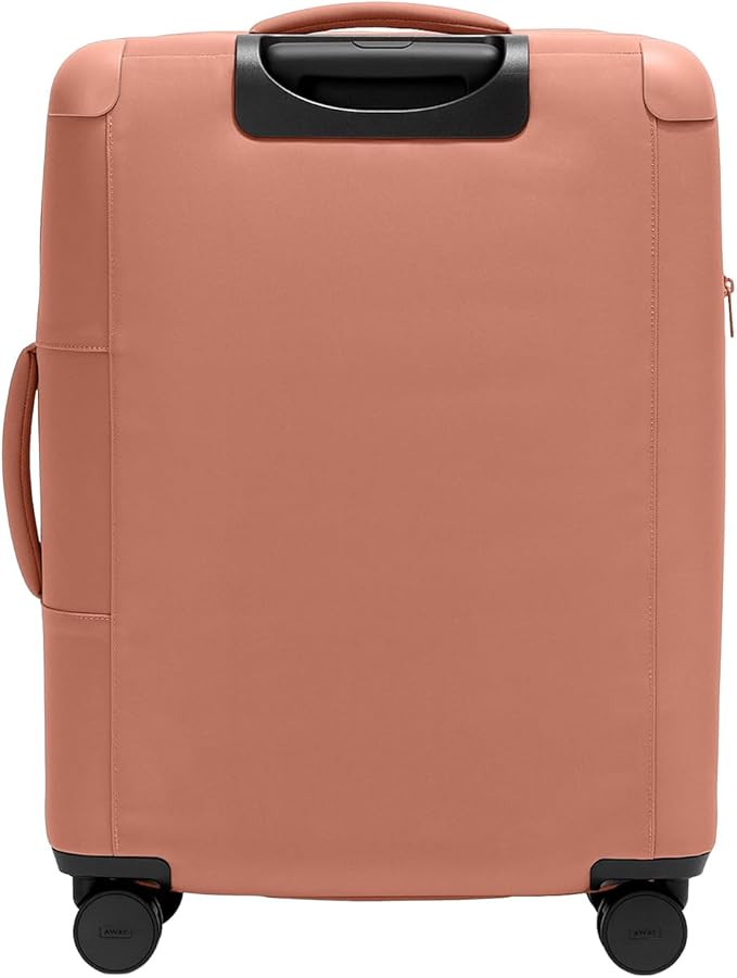 Away Softside Medium Checked Suitcase, 26 Inch Lightweight, Expandable Luggage For Men & Women, Durable Nylon Exterior, TSA Approved Lock, Ideal For Trips 1-2 Weeks, Clay Pink