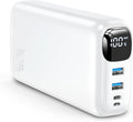 Portable Charger 50000mAh Power Bank - 22.5W Fast Charging External Battery Pack, LED Display USB-C Portable Cell Phone Charger for iPhone 16/15/14/13 Pro, Android, Samsung Galaxy, Etc(White)