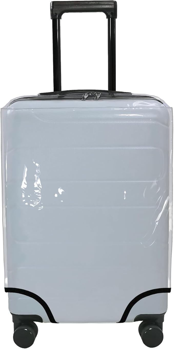 HYPER VENTURE Clear PVC Luggage Cover Full Transparent Suitcase Protector Fits 20 Inch Luggage, S