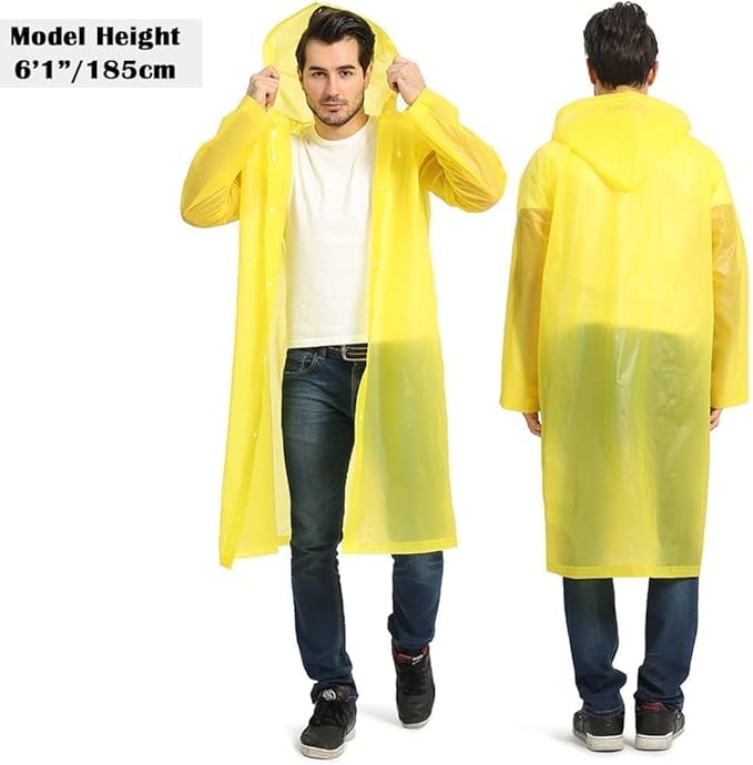 Opret 2 Pack Raincoats for Adults Reusable, EVA Rain Ponchos Lightweight Rain Coat Waterproof Rain Gear for Men and Women