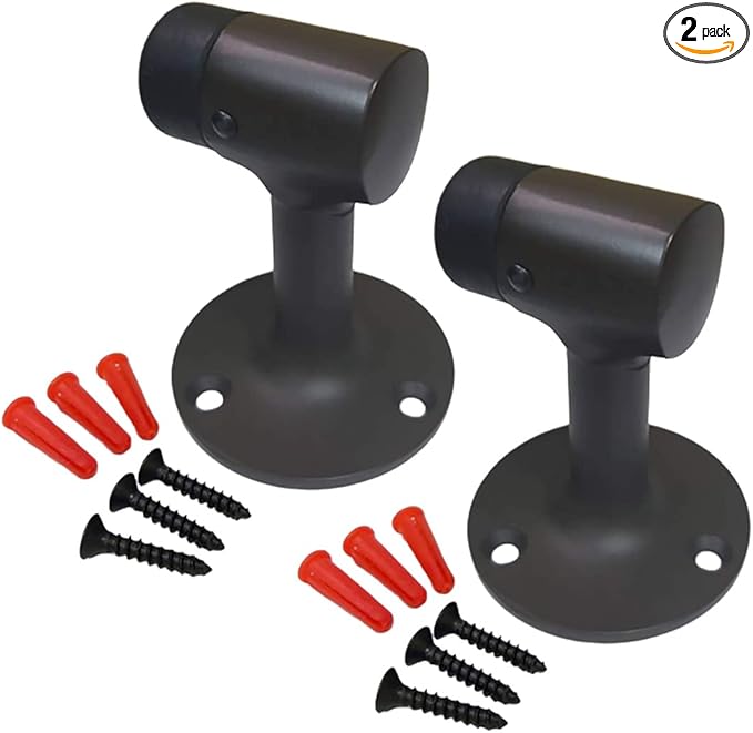 QCAA Solid Brass Door Stop, 3" Height, US10B ORB Oil Rubbed Bronze, Made in Taiwan, 2 Pack